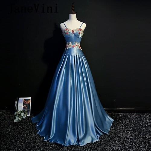 JaneVini Vestidos Sexy Mother Of The Bride Dresses A Line Pleats Spaghetti Straps Lace Appliques Women Evening Gowns Sweep Train