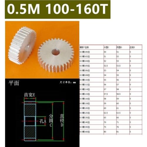 0.5mod Flat aluminum alloy 0.5 die 100T 102T 104T 105T 106T 108T 110T 112T 114T 115T 116T 118T 120T 130T 140T metal precision