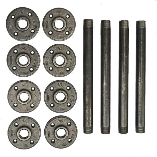 1 Set Industry Pipes Table Leg Retro Furniture Leg Assemble Cabinet Holder 8pcs Flanges+4pcs Pipe Furniture Accessory