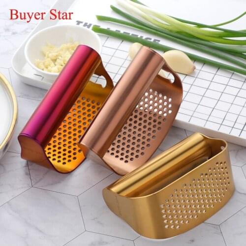 1 Pcs Stainless Steel Household Garlic Press Squeezer Ginger Tools Manual Garlic Press Device Kitchen Accessories Gadgets
