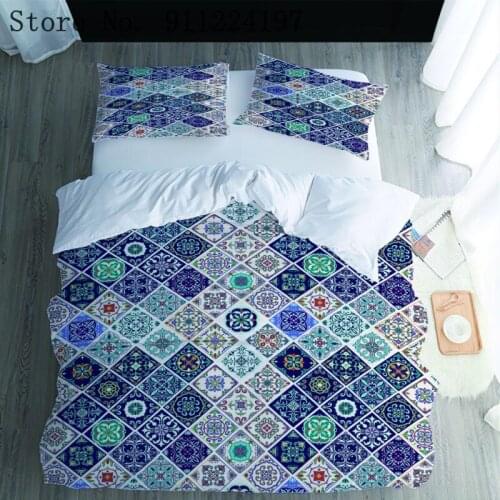 Retro Pattern Duvet Cover Comforter Bedding Set Chinese Style Luxury 2/3pcs Quilt Cover Single Double Queen King Size Adult Kids