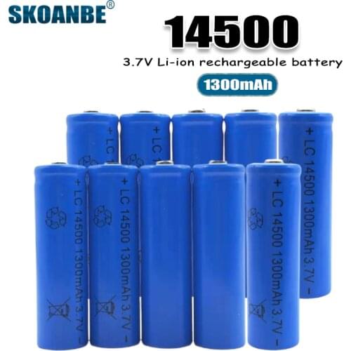 SKOANBE New Original 14500 3.7V Lithium ion Rechargeable Batteries for Led Flashlight Battery, Free delivery