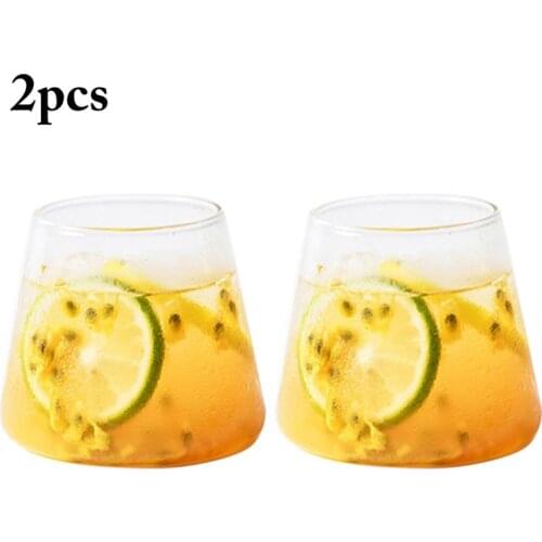 2Pcs Creative High Quality Heat-Resistant Glass Beer Mug Whiskey Cup Pudding Cup Household Kitchenware Supplies