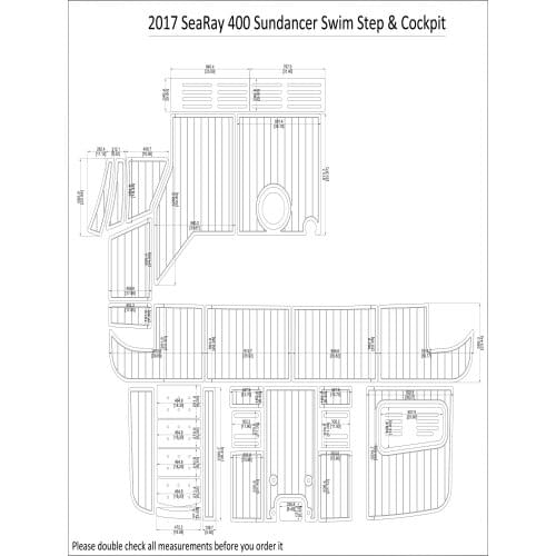 2017 SeaRay 400 Sundancer Swim Step & Cockpit Pad Boat EVA Teak Decking 1/4" 6mm