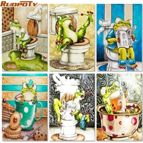 Acrylic Frog Diy Painting By Numbers Kits Animals Picture Coloring By Numbers Modern Wall Art For Home Decor Artwork Diy