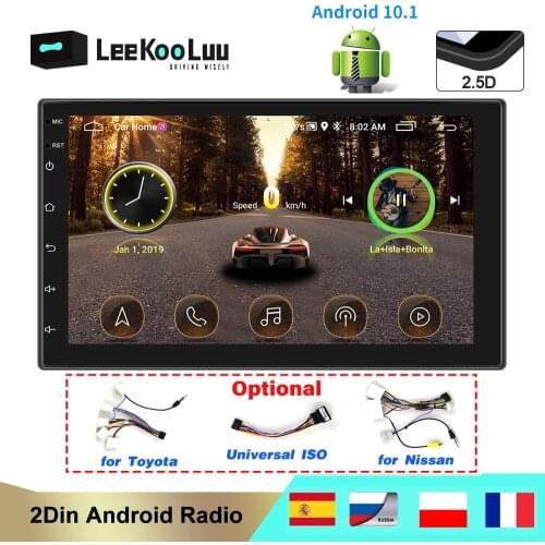 LeeKooLuu 2 din Car Radio GPS Android 10.1 Multimedia Player Universal 7" 2.5D Screen Autoradio For VW Nissan Hyundai Kia Toyota