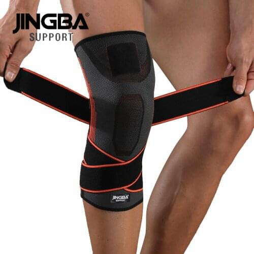 JINGBA SUPPORT 1PC Sports Knee Pads Support Bandage Nylon Compression Knee Brace Sleeve for Basketball Protector Drop shipping