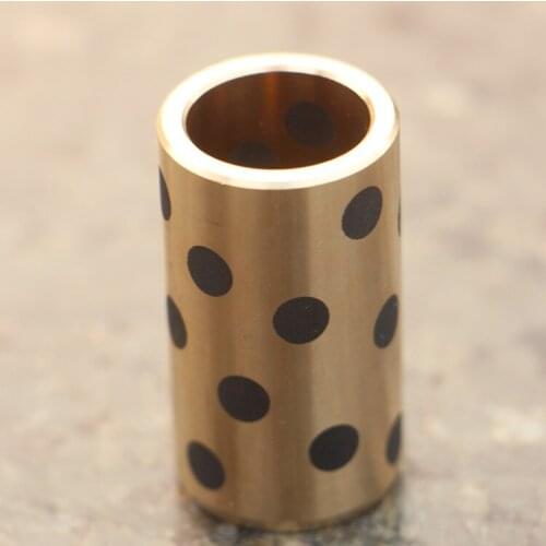 JDB 122025 oilless impregnated graphite brass bushing straight copper type, solid self lubricant Embedded bronze size 12*20*25