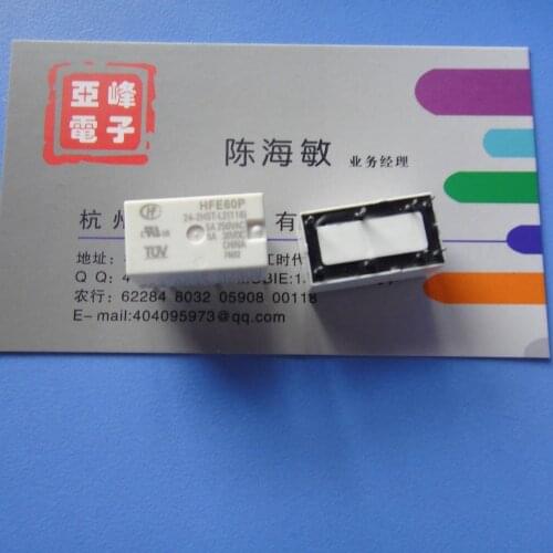 Free shipping lot (10 pieces/lot) HONGFA HF HFE60P-24-2HST-L2 24VDC 8PINS 5A Power Relay original New