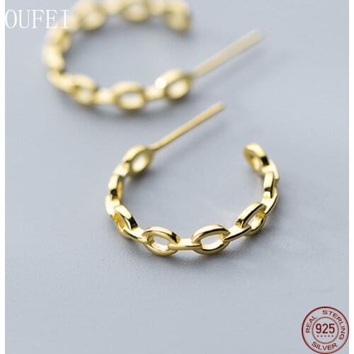 Chain Earring For Girl 925 Sterling Silver Punk Earrings Women Big Fine Jewelry Charm Accessories 2020 Trends