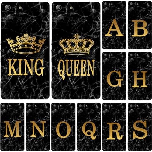 Phone Case for Sony Xperia M5 M4 M2 Dual Aqua E5603 E2303 D2303 Marble Golden alphabet background Soft Print Cover Fundas