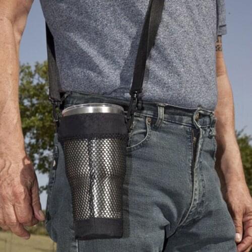 Black Cup Mug Durable Carry Holder Bag Drink Bottle Mesh Net Portable Pouches Storage Outdoor Portable Water Bottle