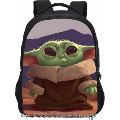Children Backpack 3D Mandalorian Baby Yoda Printed Kids Kindergarten School Bags Cool Pattern Bookbags Rucksack Children