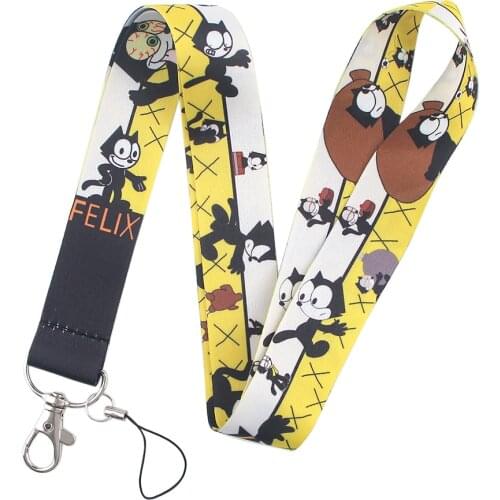 ER172 High Quality Cat Cartoon Key Chain Lanyard Gifts For Child Students Friends Phone USB Badge Holder Necklace