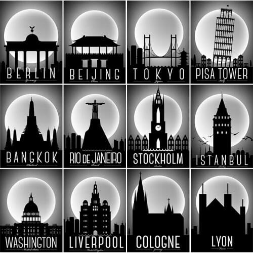 EverShine Diamond Painting Full Square Scenic Diamond Mosaic City Beaded Embroidery Cross Stitch New Arrival Decor For Home