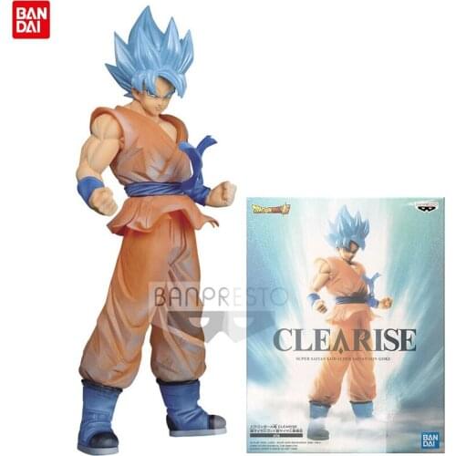 Bandai Dragon Ball Super Clearise Saiyan God Blue Goku PVC Anime Action Figure Toys Model Collection Gift Children