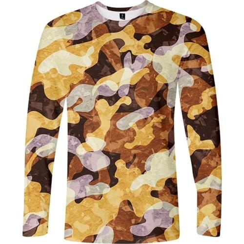 Fashion Design Colorful Camouflage Print 3d T Shirts Men Women T-shirt Long Sleeve O-neck 3D T-shirts Tee Shirt Sweatshirts Tops