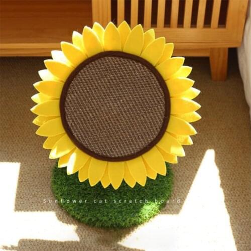 Cat Tree Play Scratcher Post Plate Toy Sunflower Design Furniture Saviour Cat Sisal Scratching Play Board Jumping Toy Accessory