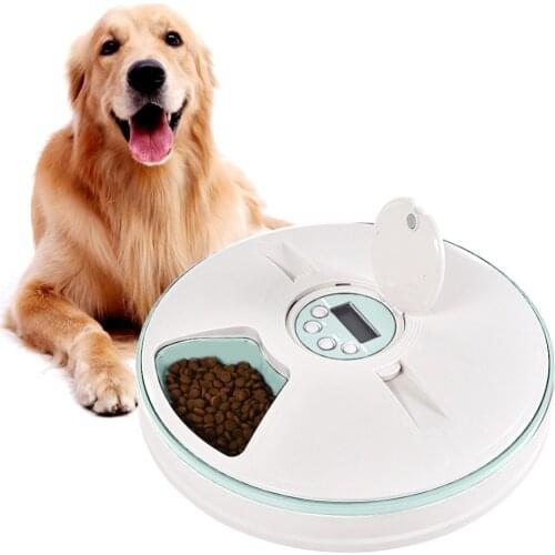 Intelligent Pet Automatic Feeder Cat Dog Bowl Timing Feeder 6 Grid Electric Dry Food Dispenser 24 Hours Feed Pet Meal Trays