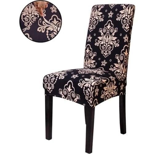 Spandex Elastic Floral Print Dining Chair Slipcover Removable Anti-dirty Kitchen Seat Case Stretch Chair Cover for Hotel Banquet