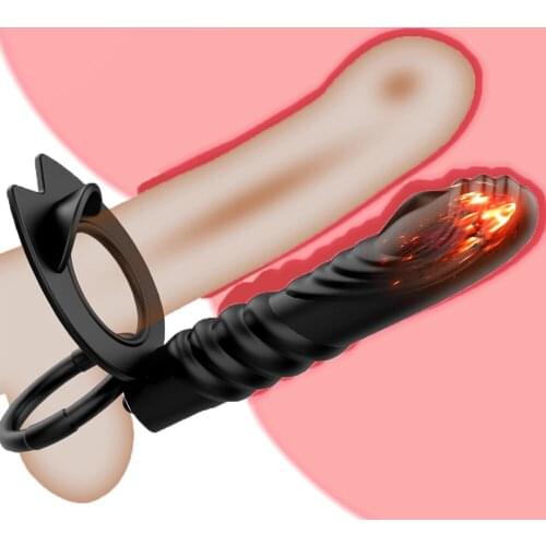 Penis Ring with Anal Plug Vibrator Sex Toys for Couples Two Mens Cock Delayed Ejaculation 10 Modes Vibrating Butt Plug b Adult