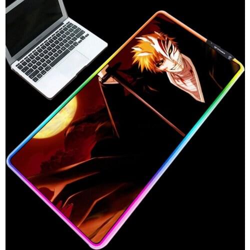 XGZ RGB Anime Mice Pad LED Backlit Bleach Fashion Mousepad Support 3 Led Model Notebook PC Large Table Mat Computer Accessories