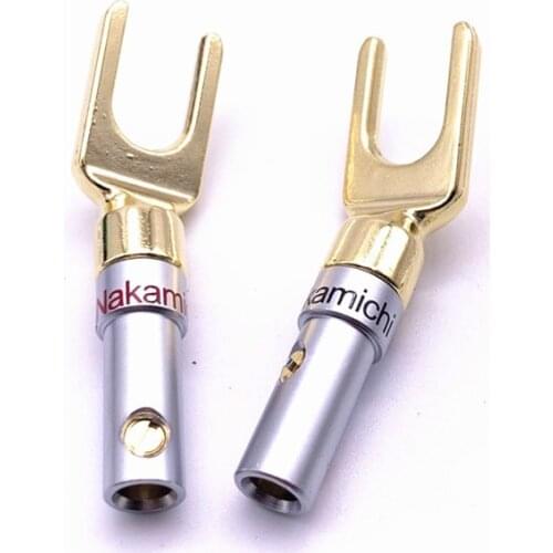 Middle Fine Copper Gold-Plated Banana Head Banana Plug Horn Wire Y-Plug/U-Plug Speaker Cable Connector