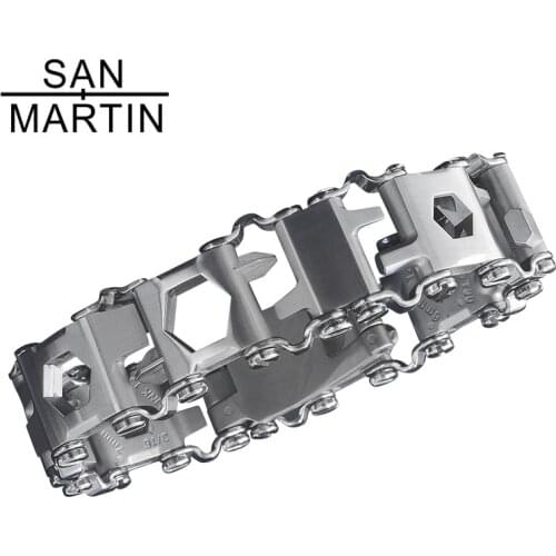 San Martin Multi-Functional Stainless Steel Watch Bands Accessories Metal Bracelet with Screwdrivers High Quality Watch Strap