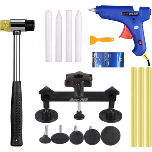 Car Body Paintless Dent Removal Kit Damage Fix Dent Repair Tool Slide Hammer Glue Dent Puller Tabs PDR Tools Auto Accessories