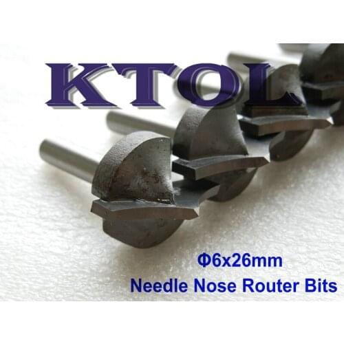 6x26MM- Solid Carbide Endmill CNC Wood Router Bits Set,Needle Nose Router Bit Milling Cutter for Woodworking Chamfering Cutting