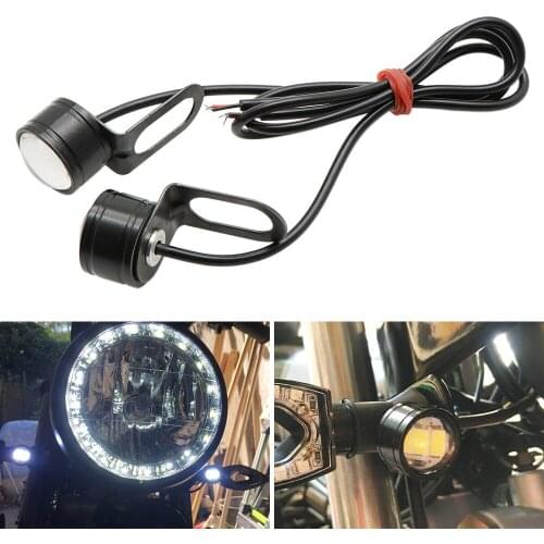 Nordson Hot Sale 2Pcs LED Black Motorcycle Handlebar Spotlight White Headlight Driving Light Fog Lamp