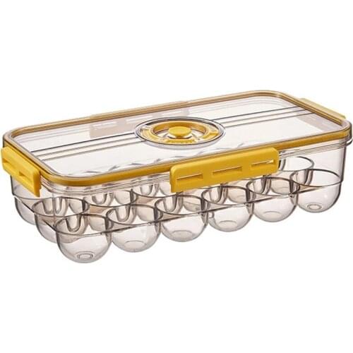 Refrigerator Storage Egg BoxPET Plastic Clear Freezer Eggs Storage Container Kitchen Refrigerator Organizer