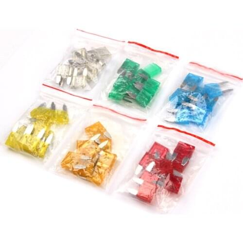 60PCS Small Car Fuses Set 5A/10A/15A/20A/25/30A Mixed Mini Standard Blade Fuse for Auto Truck Automotive Boat Accessories