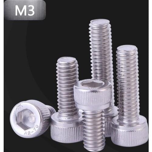 Cup Head Hexagonal Machine Screw 304 Stainless Steel Cylindrical Head Bolt Hex Socket Cheese Head Screw M3-M6