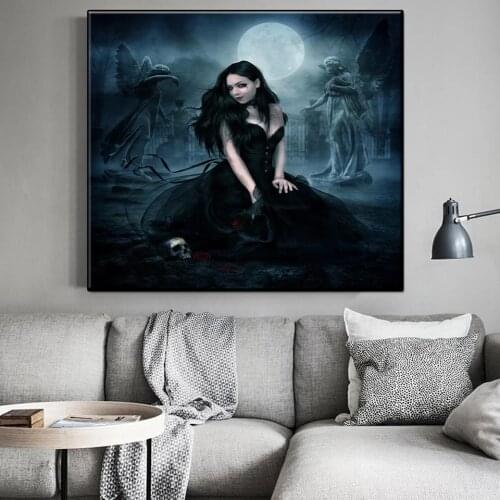 Sexy horror woman in black Diamond Painting 5D DIY Art Modern Diamond embroidery Mosaic Room Home Decoration