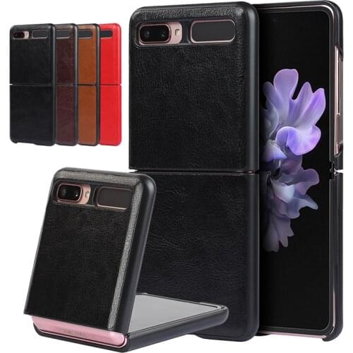 Luxury Genuine Leather Case for Samsung Galaxy Z Flip 5G First Layer Cowhide Full Protection Case Shockproof Foldable Cover