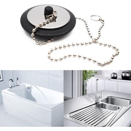 Sink Strainer & Stopper Kitchen Sink Drain Plug Sink Basket with Metal Center Knob and Rubber Stopper