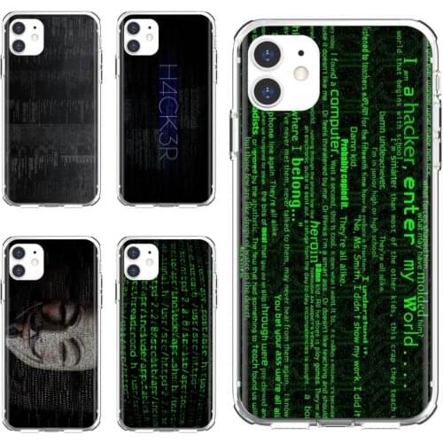 Hacker-Computer-code For Xiaomi poco X3 nfc F2 Pro M3 Mi 5X 6X Max Mix 1 2 2S 3 Mi5 Mi6 Mi3 Mi4 Silicone Cover