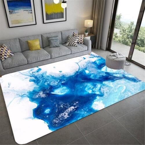Blue Marble Carpet 3D for Living Room Nordic Style Rug Beside Table Rectangle Chair Mat Water Absorption Bath Floor Mat Rugs