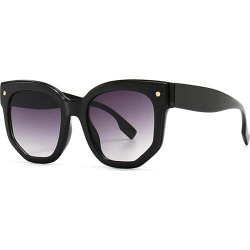 Black Square Oversized Sunglasses Women Vintage Brand Designer Big Frame Sun Glasses Gradient Unique Shades Pattern Eyewear UV