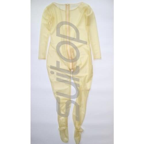 Suitop Fast Shipping nature transparent latex bodysuit with socks for women 0.3 mm thickness