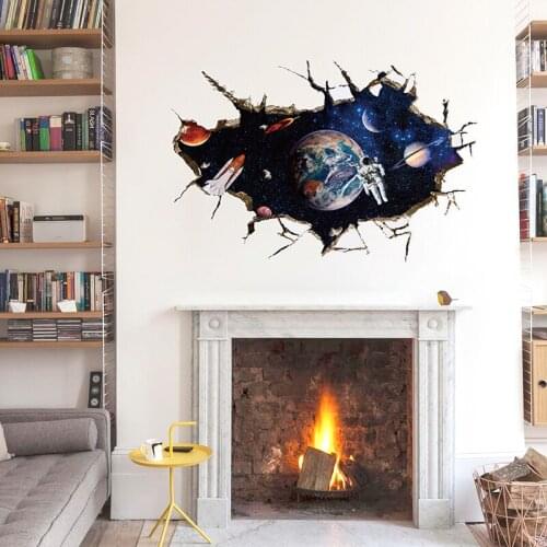 Universe Galaxy 3D Wall Stickers DIY Outer Space Milky Way Wall Decor for Kids Rooms Floor Ceiling Decoration SK9066