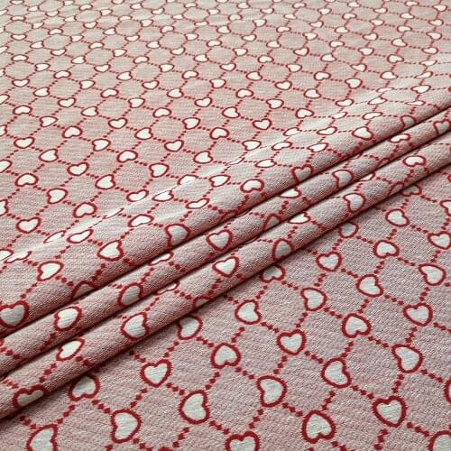 High-end yarn-dyed love jacquard fabric spring and autumn dress windbreaker jacket clothing brocade fabric fashion big name