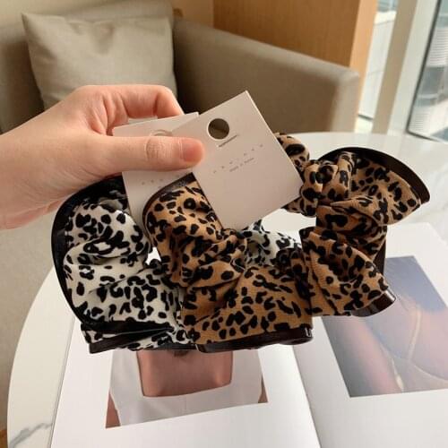 Women Leopard Hair Band Hair Ties Headwear Korean Sexy Animal Leopard Print Hair Accessories Striped Elastic Hair Band Wholesale