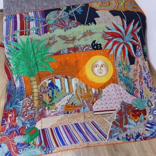 Dream Scarf Women Silk Cashmere Blended Scarves Shawls Wraps Winter Warm Large Square 140*140cm Handmade Hemming