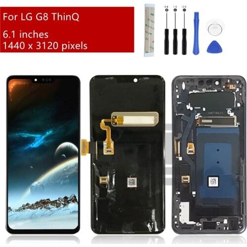 For LG G8 LCD Display Touch Screen Digitizer Assembly For LG G8 ThinQ Screen G820 With Frame Replacement Repair Parts 6.1"