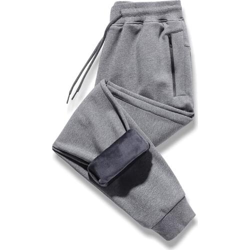 Winter Mens Trousers 2021 New Fashion Plus Velvet Warm Fleece Cotton Loose Straight-leg Pants Sports Casual Men Pants M-8XL