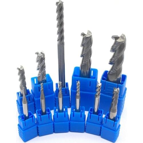 Endmill 1PCS HRC50 3F 1.0MM-12.0MM End Mill Milling Cutter CNC End Mills Alloy Carbide Tungsten Steel For Aluminum Machining