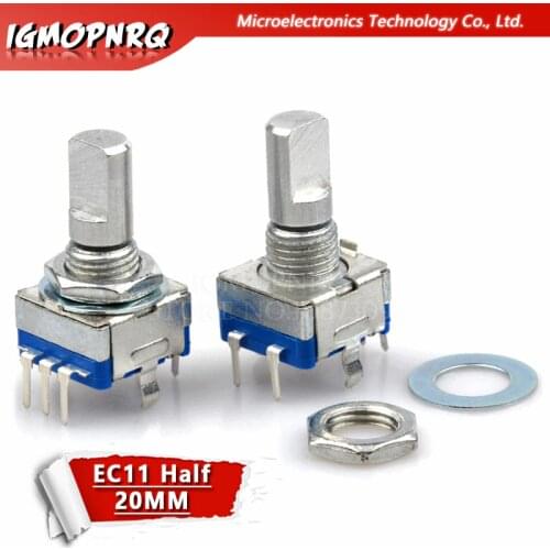 10pcs Half axis rotary encoder, handle length 15mm code switch / EC11 / digital potentiometer with switch 5Pin
