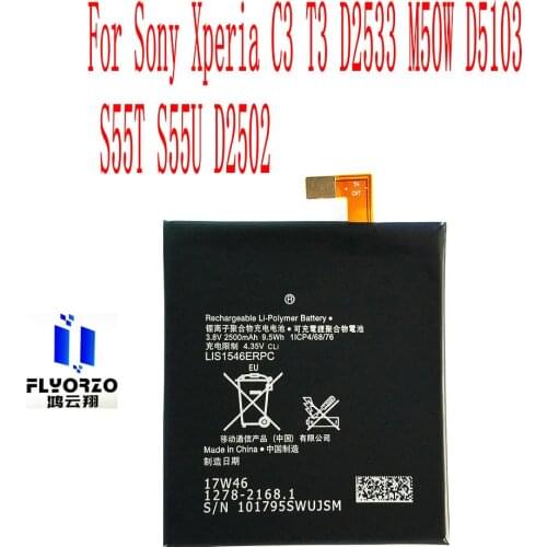 100% Brand new High Quality 2500mAh LIS1546ERPC Battery For Sony Xperia C3 T3 D2533 M50W D5103 S55T S55U D2502 Mobile Phone
